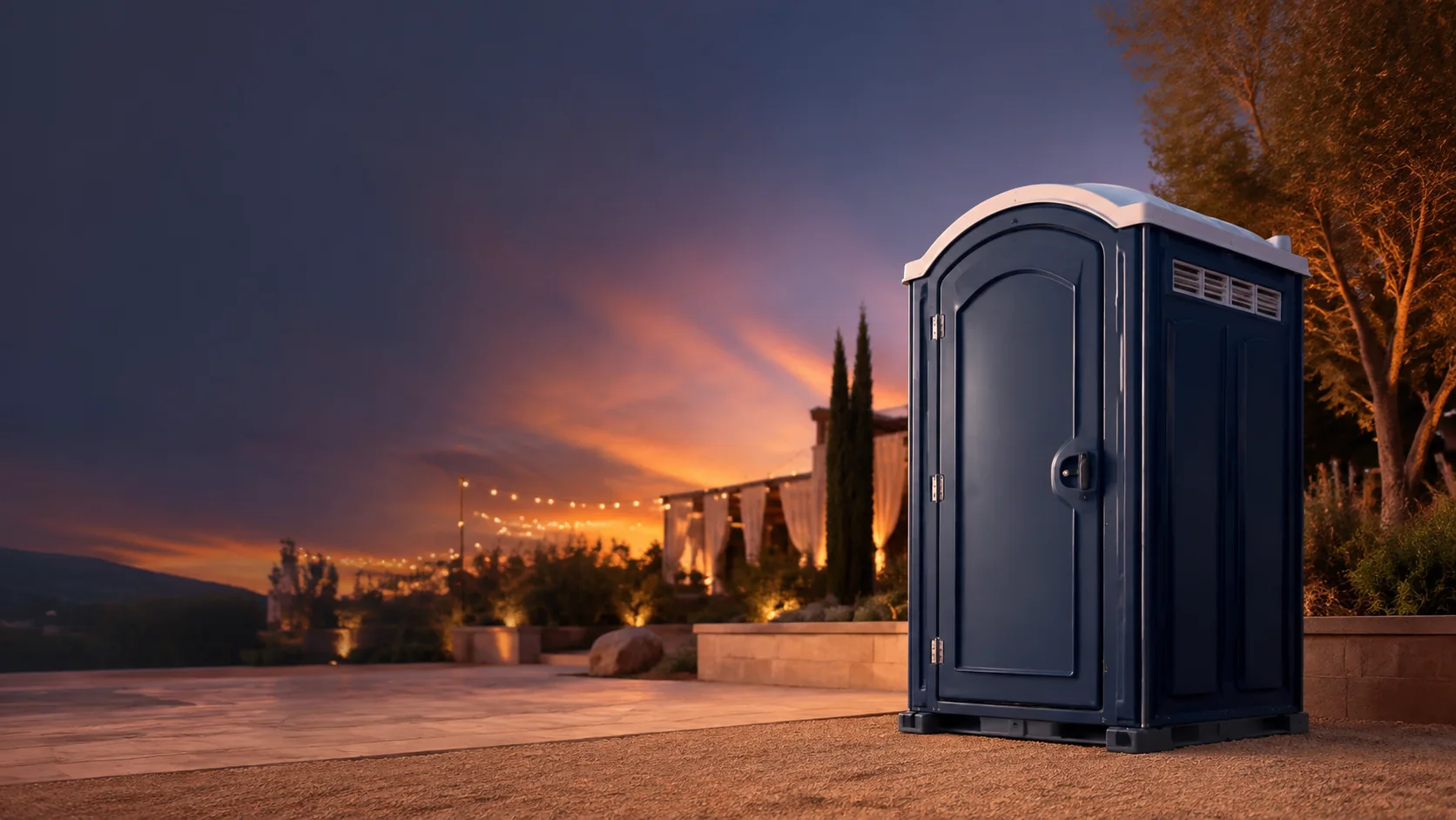 Portable restroom shown for rental planning in Maryville, TN